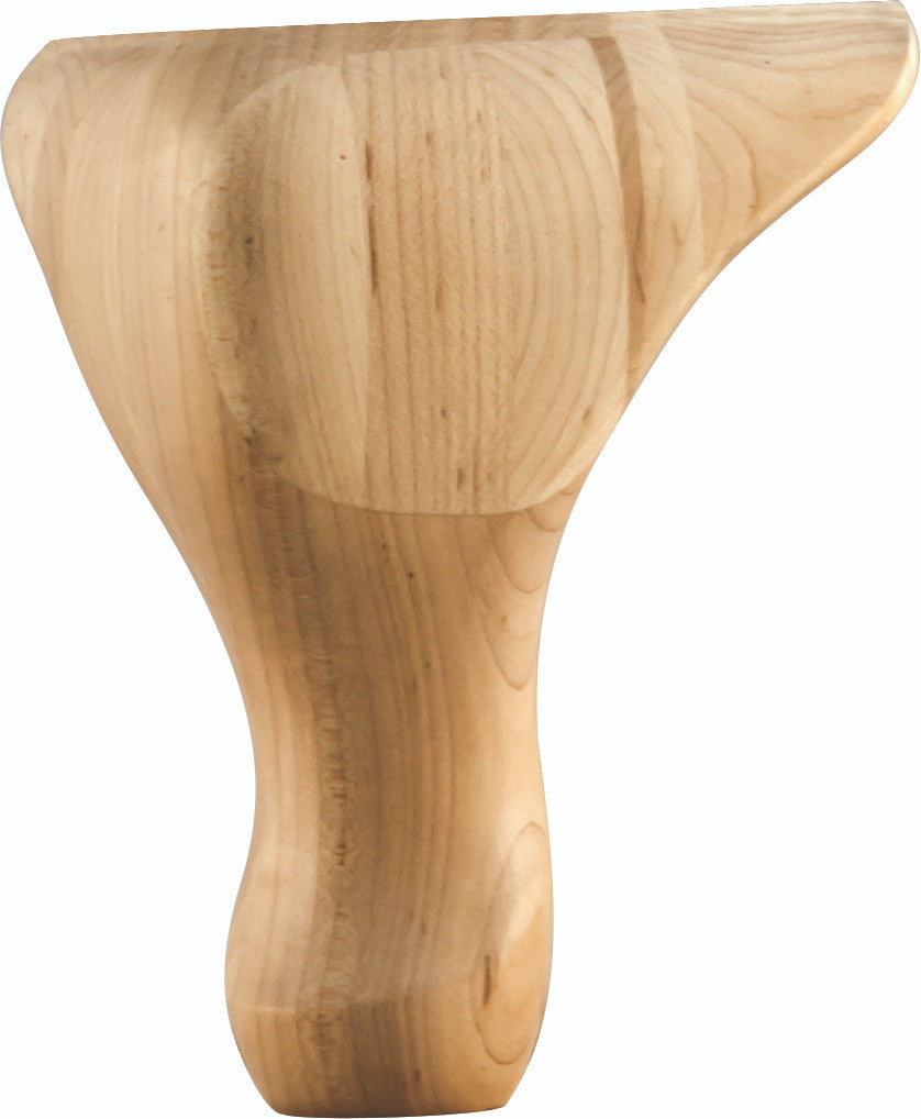 Hardware Resources WL65OK: 4-1/4" x 4-1/4" x 6" Queen Ann Leg - Oak