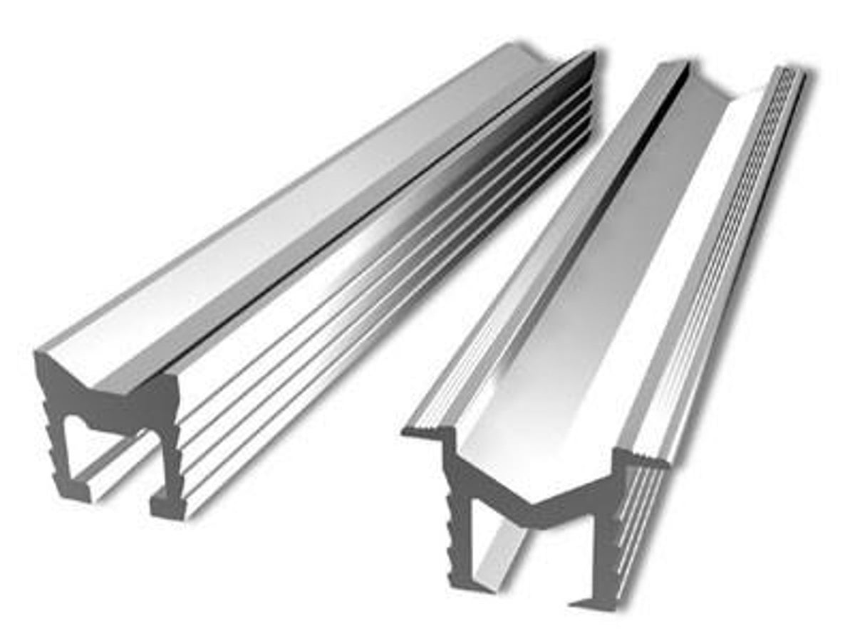 Suga-AVF-12S/1820: V-Rail for Sliding Door w/o Lip - Anodized Aluminum