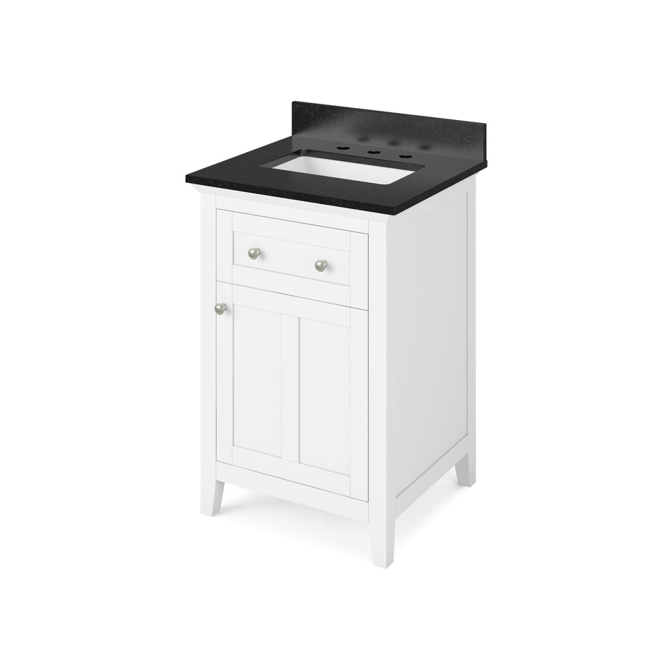 Jeffrey Alexander 24" Chatham Single Bowl Vanity - White Cabinet with Black Granite Top