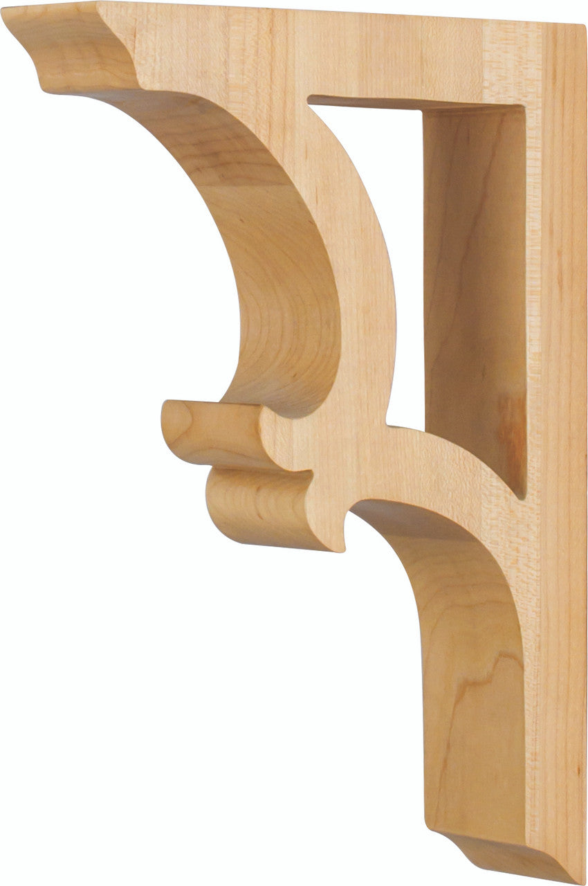 Hardware Resources CORV-RW: 1-7/8" x 7-1/2" x 10-1/2" Pierced Arts & Crafts Corbel - Rubberwood