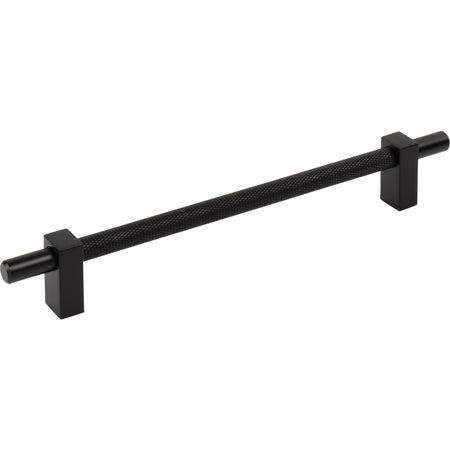 Jeffrey Alexander 598-192MB: 192mm cc Larkin Knurled Center Bar Cabinet Pull - Matte Black