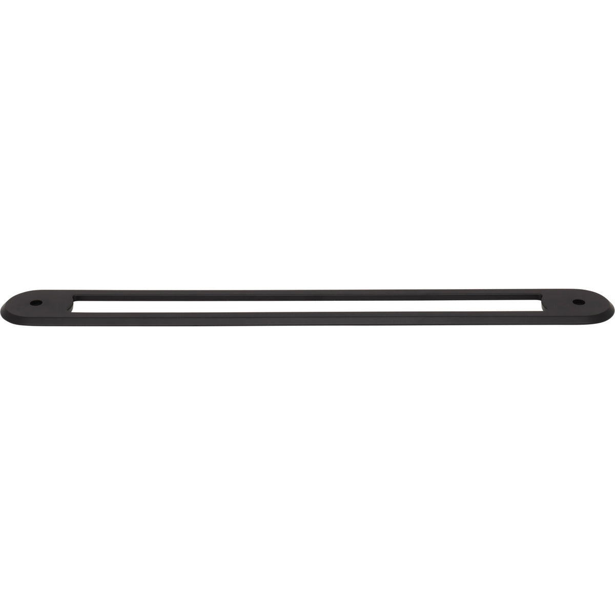 Top Knobs TK3358BLK: 12" cc Brockwell Oval Backplate - Flat Black