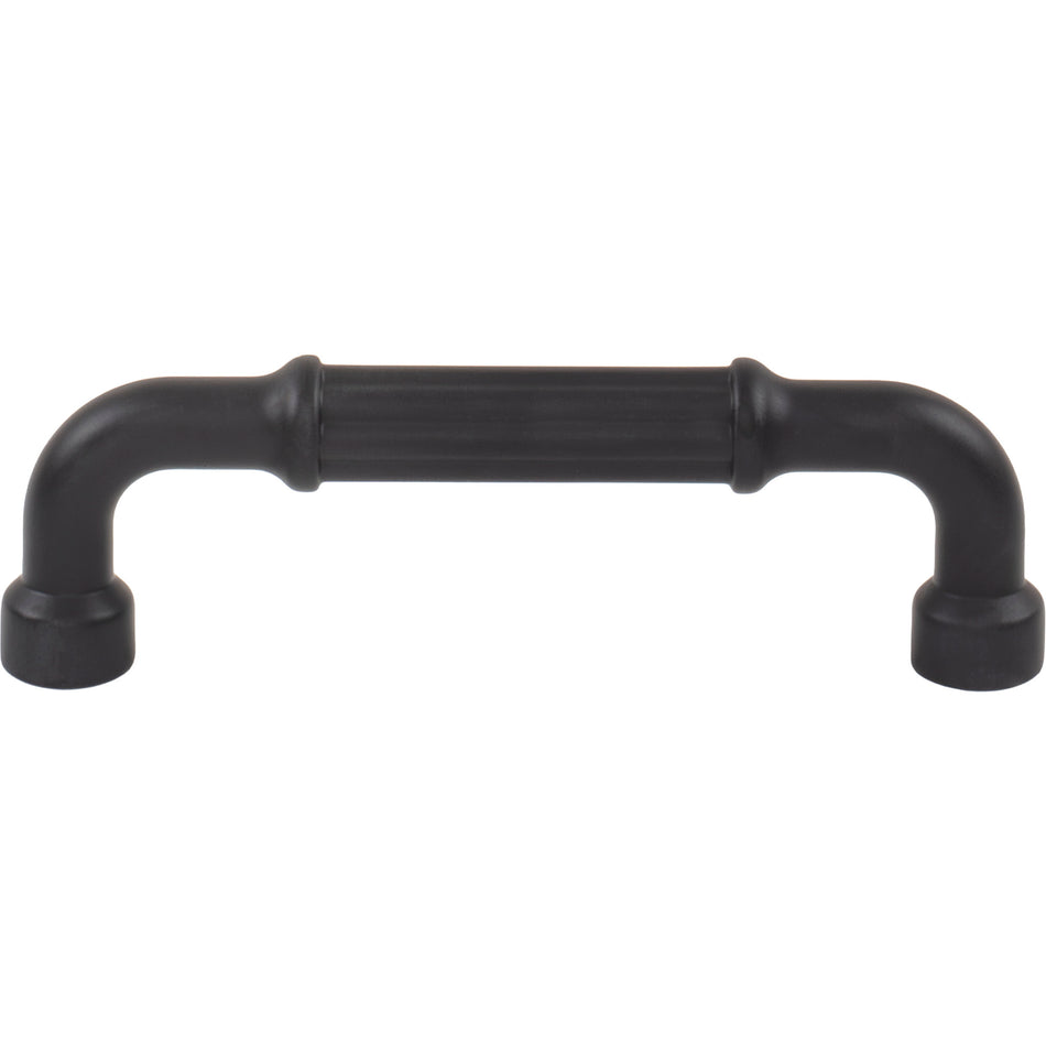 Top Knobs TK3402BLK: 3-3/4" cc Pemberton Cabinet Pull - Flat Black