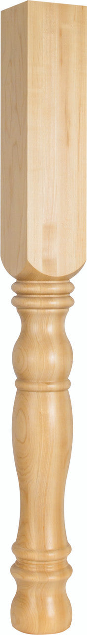 Hardware Resources P6MP: 3-3/4" x 3-3/4" x 35-1/2" Turned Leg - Hard Maple