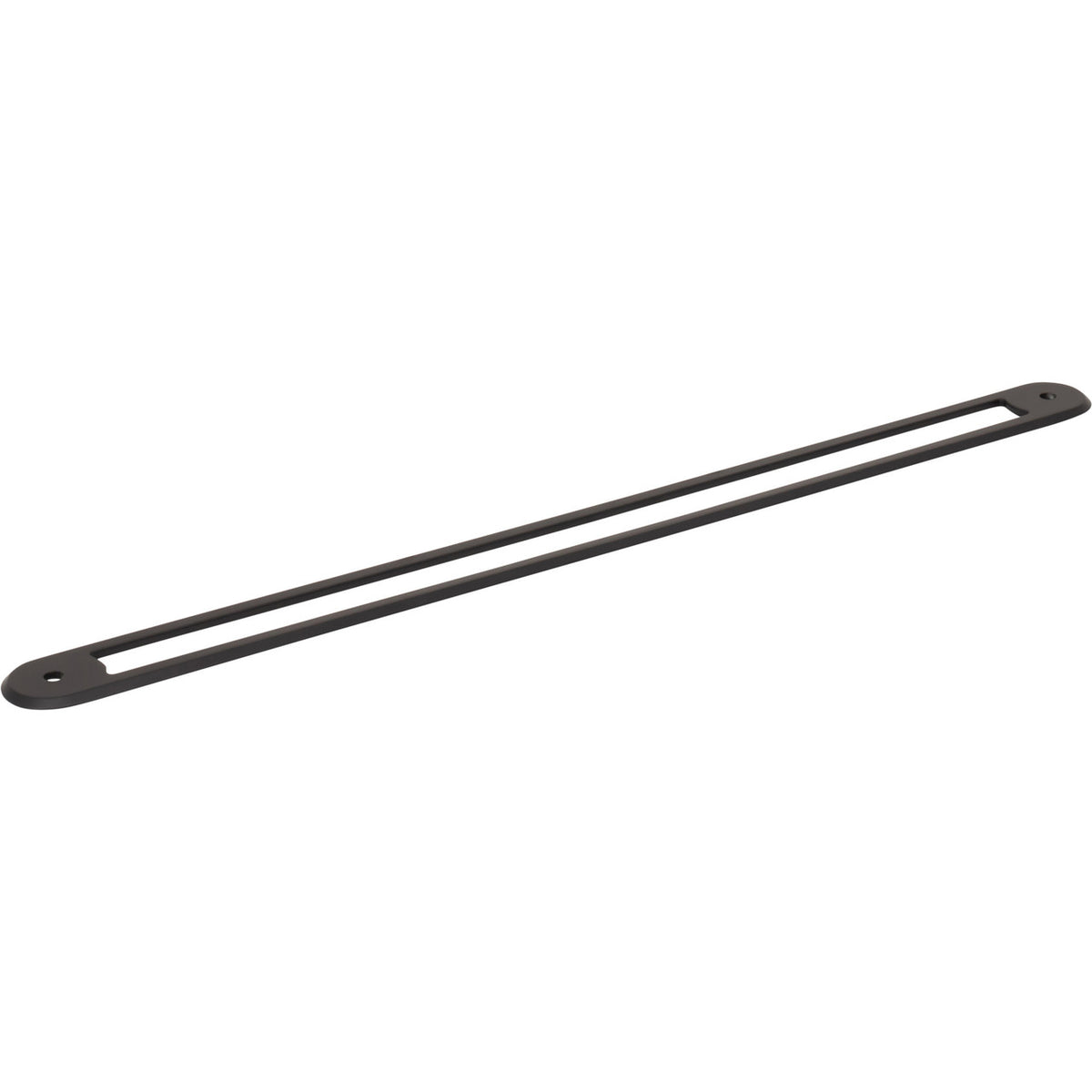 Top Knobs TK3357BLK: 12" cc Brockwell Oval Backplate - Flat Black