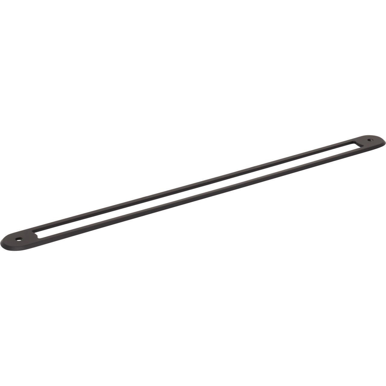 Top Knobs TK3357BLK: 12" cc Brockwell Oval Backplate - Flat Black