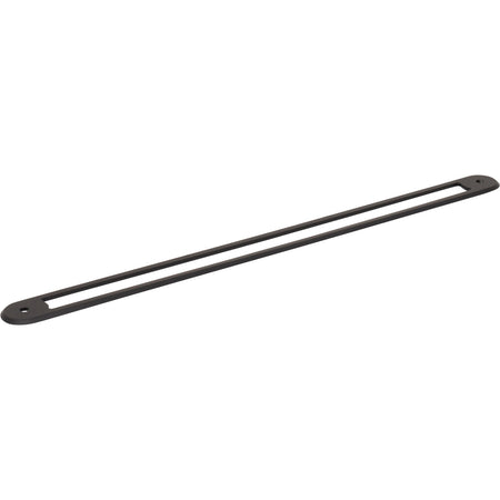 Top Knobs TK3357BLK: 12" cc Brockwell Oval Backplate - Flat Black