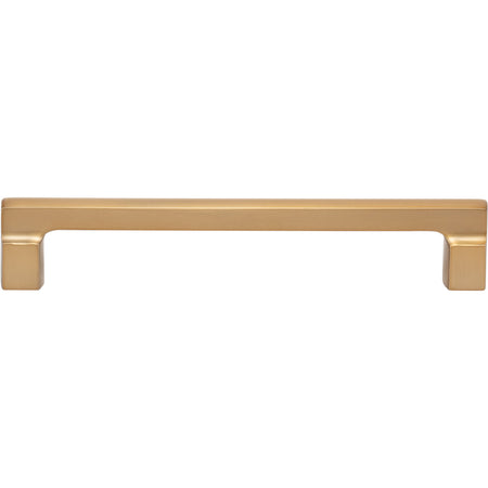 Atlas A524-WB: 160mm cc Reeves Square Bar Cabinet Pull - Warm Brass
