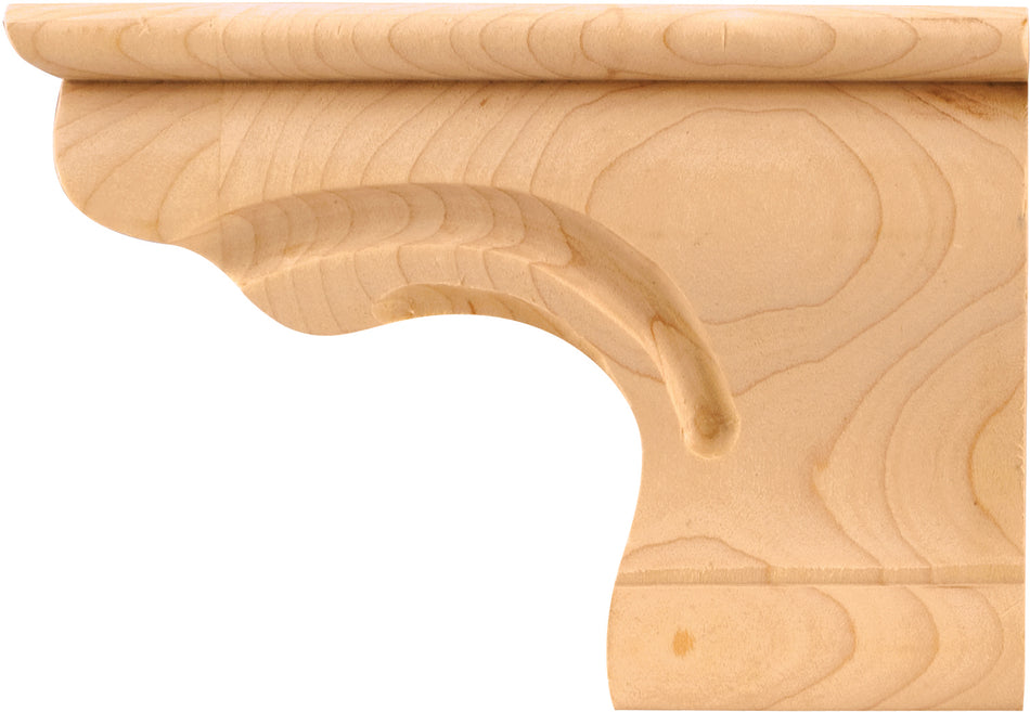Hardware Resources PFR-B- 6-3/8" x 1" x 4-1/2" Beaded Right Corner Foot - Rubberwood