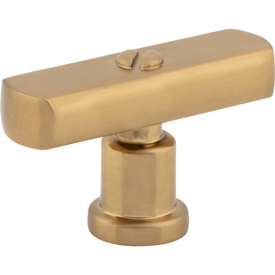 Atlas A981-WB: 2" Everitt T-Bar Cabinet Knob - Warm Brass