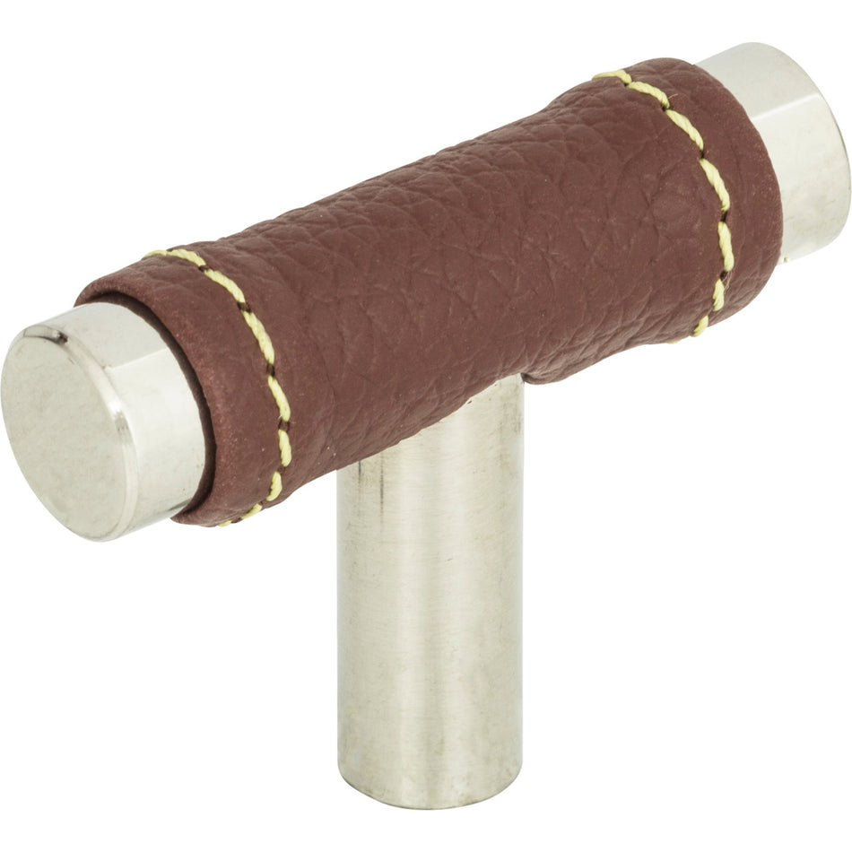Atlas 288-OW-CH: 1-7/8" Zanzibar T-Bar Cabinet Knob - Brown/Polished Chrome