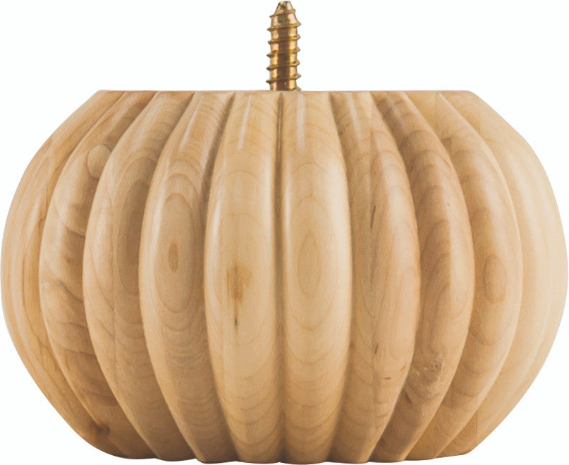 Hardware Resources BFC40RW: 5" x 3" Crown Bun Foot - Rubberwood