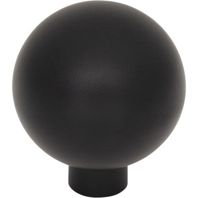 Top Knobs TK3341BLK: 1-1/4" Brockwell Round Cabinet Knob - Flat Black