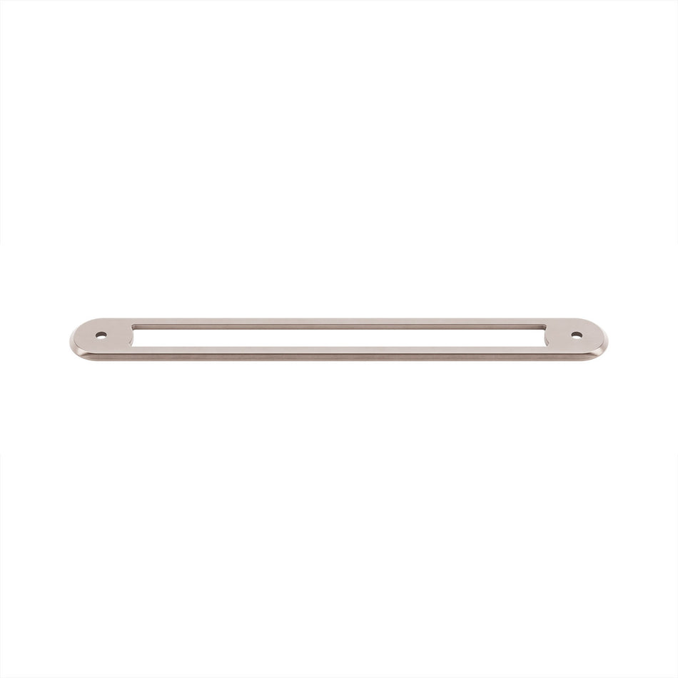 Top Knobs TK3359BSN: 18" cc Brockwell Oval Backplate - Brushed Satin Nickel