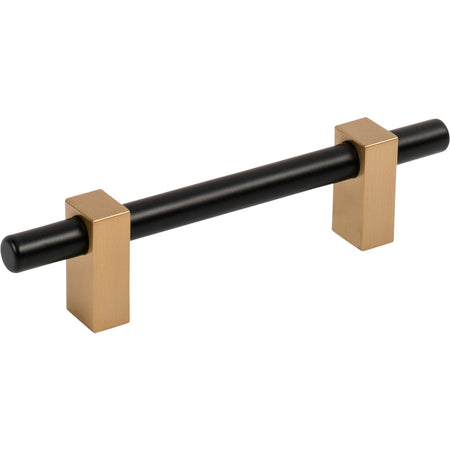 Jeffrey Alexander 478-96MBSBZ: 96mm cc Larkin Bar Cabinet Pull - Satin Bronze/Matte Black