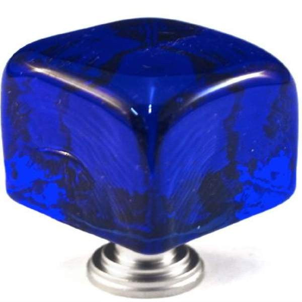 Cal Crystal ARTX-CLB: 1-1/4" ARTX Cube Cabinet Knob - Blue