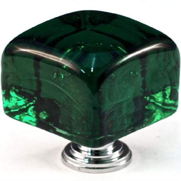 Cal Crystal ARTX-CLG: 1-1/4" ARTX Cube Cabinet Knob - Green