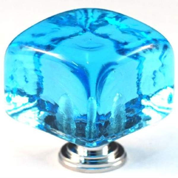 Cal Crystal ARTX-CLM: 1-1/4" ARTX Cube Cabinet Knob - Blue