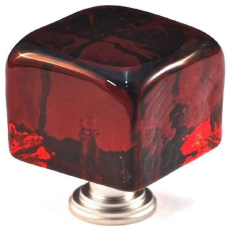 Cal Crystal ARTX-CLR: 1-1/4" ARTX Cube Cabinet Knob - Red