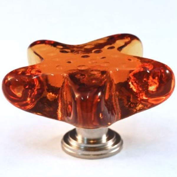 Cal Crystal ARTX-S4A: 1-3/4" ARTX Starfish Cabinet Knob - Amber