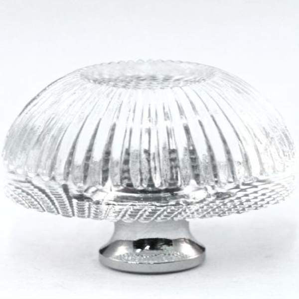 Cal Crystal G248: 1-3/8 Grooved Cabinet Knob - Clear Crystal