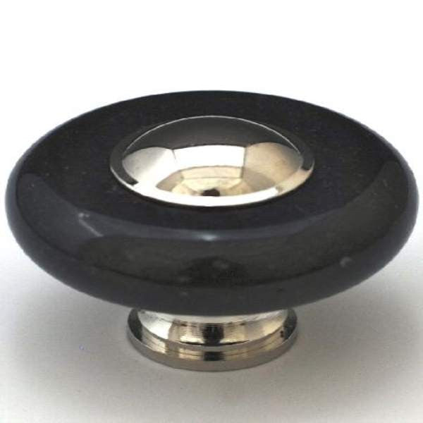 Cal Crystal JDW-1: 1-1/2" Round Marble Cabinet Knob - White