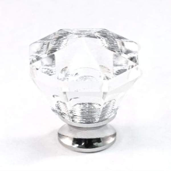 Cal Crystal M13-23: 7/8 Octagon Cabinet Knob - Clear Crystal