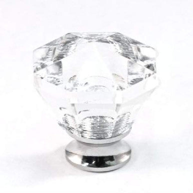 Cal Crystal M13-23: 7/8" Octagon Cabinet Knob - Clear Crystal