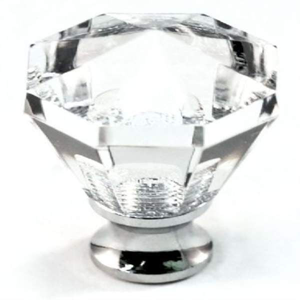 Cal Crystal M13-27: 1-1/16 Octagon Cabinet Knob - Clear Crystal