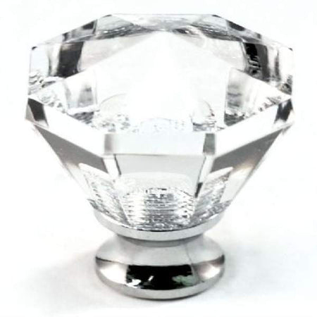 Cal Crystal M13-27: 1-1/16 Octagon Cabinet Knob - Clear Crystal