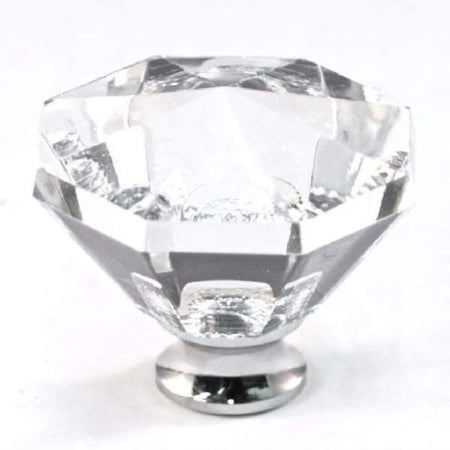 Cal Crystal M13-32: 1-1/4 Octagon Cabinet Knob - Clear Crystal