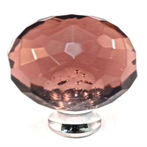 Cal Crystal M30-AMETHYST: 1-3/16 Sphere Cabinet Knob - Amethyst Crystal