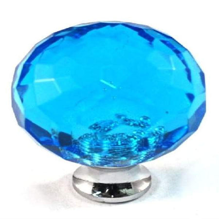 Cal Crystal M30-AQUA: 1-3/16 Sphere Cabinet Knob - Aqua Crystal