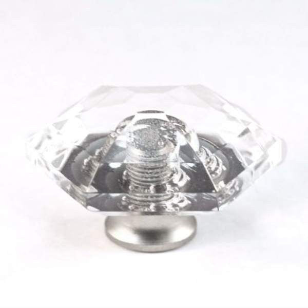 Cal Crystal M31: 1-1/8 Hexagon Cabinet Knob - Clear Crystal