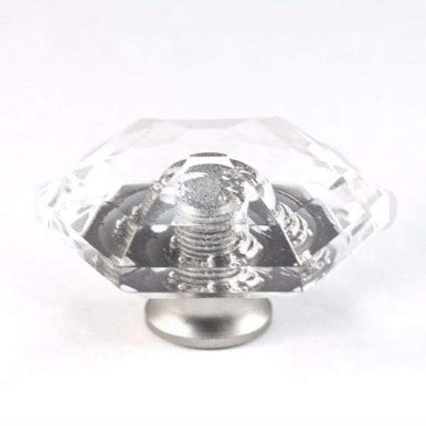 Cal Crystal M31: 1-1/8" Hexagon Cabinet Knob - Clear Crystal