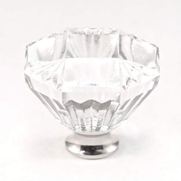 Cal Crystal M991: 1-1/4 Octagon Cabinet Knob - Clear Crystal