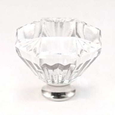 Cal Crystal M991: 1-1/4" Octagon Cabinet Knob - Clear Crystal