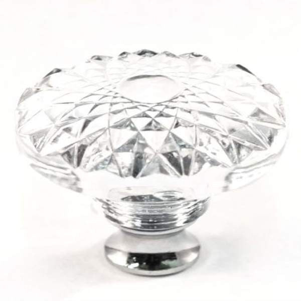 Cal Crystal M993: 1-3/8 Round Cabinet Knob - Clear Crystal