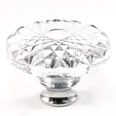 Cal Crystal M993: 1-3/8" Round Cabinet Knob - Clear Crystal