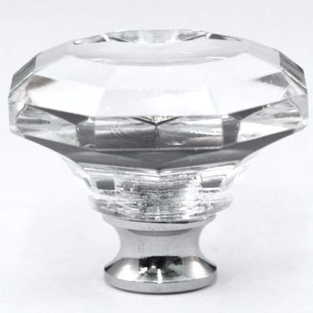 Cal Crystal M994: 1-1/4 Octagon Cabinet Knob - Clear Crystal