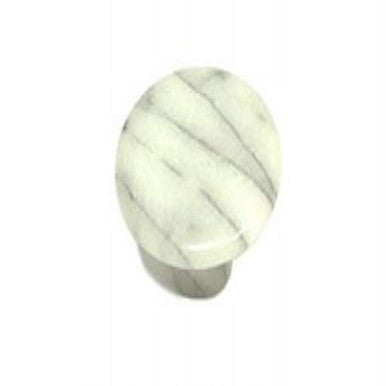 Cal Crystal RNW-2: 1-3/4" Round Marble Cabinet Knob - White