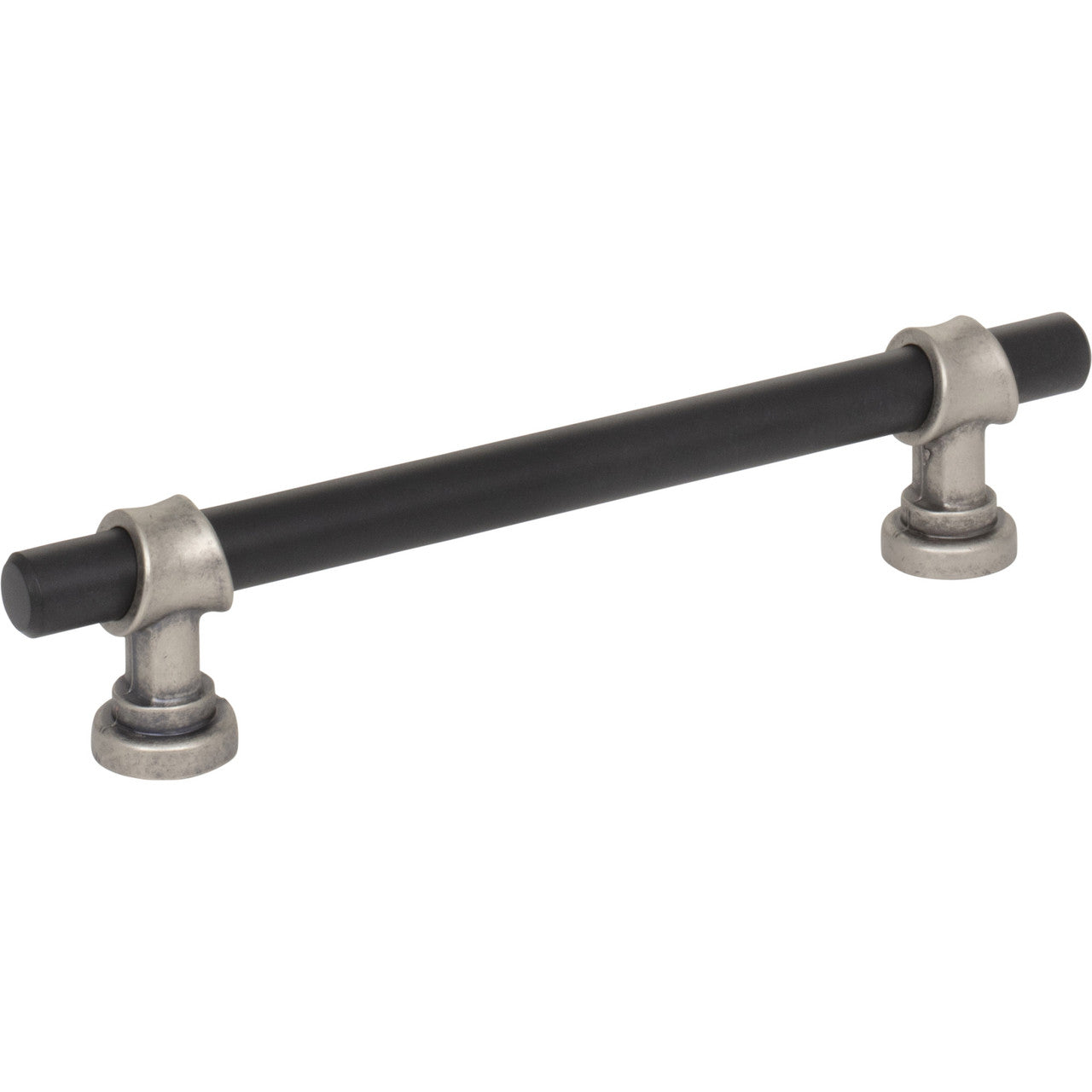 Top Knobs M2718: 5-1/16" cc Dakota Bit Cabinet Pull - Flat Black/Pewter Antique