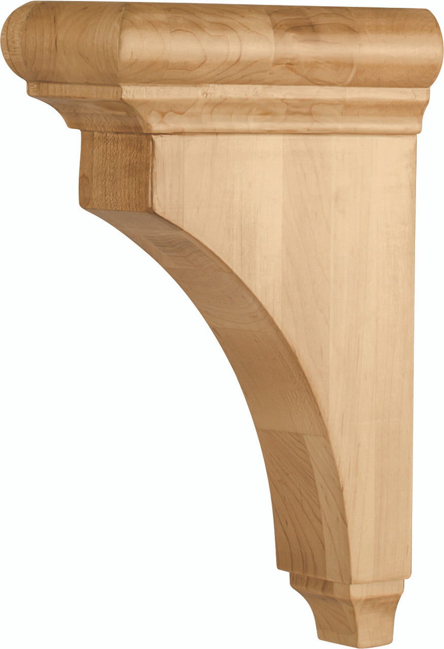 Hardware Resources COR38-2-HMP: Bullnose Cap Corbel - Hard Maple