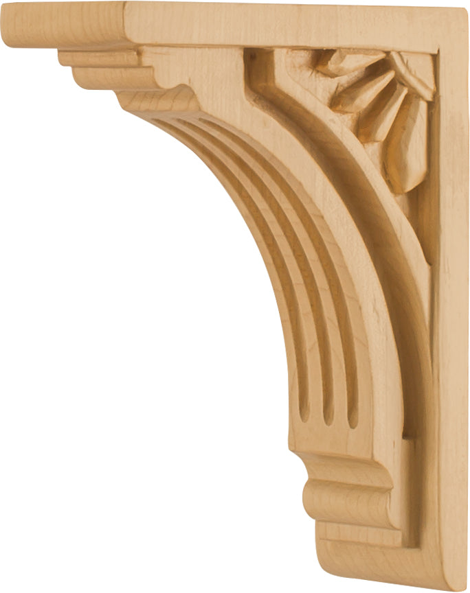 Hardware Resources COR5-1MP: 2" x 4-5/8" x 6" Art Deco Corbel - Maple