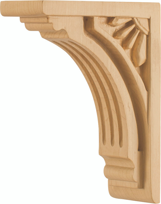 Hardware Resources COR5-1CH: 2" x 4-5/8" x 6" Art Deco Corbel - Cherry