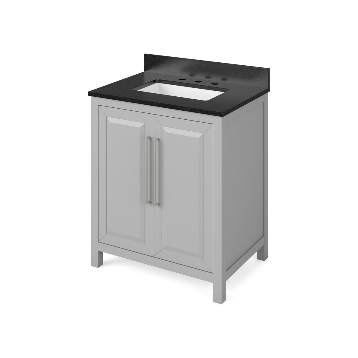 Jeffrey Alexander 30" Cade Single Bowl Vanity - Grey Cabinet with Black Granite Top