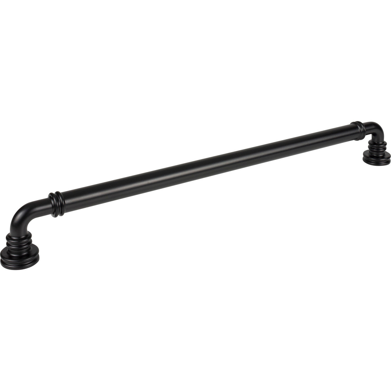 Top Knobs TK3148BLK: 18" cc Cranford D-Handle Cabinet Pull - Flat Black