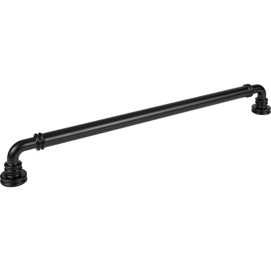 Top Knobs TK3148BLK: 18" cc Cranford D-Handle Cabinet Pull - Flat Black
