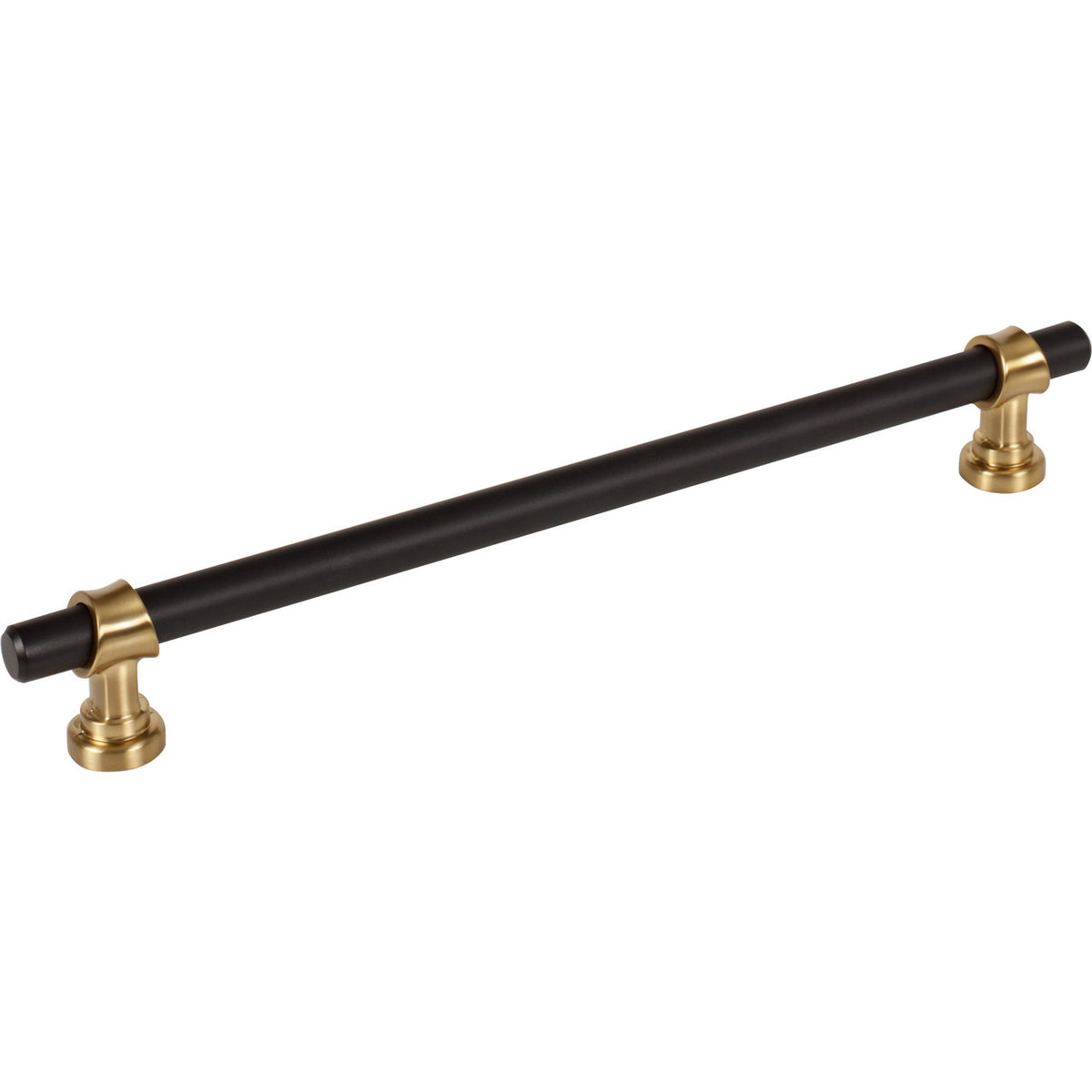 Top Knobs M2752: 8-13/16" cc Dakota Bit Cabinet Pull - Flat Black/Honey Bronze