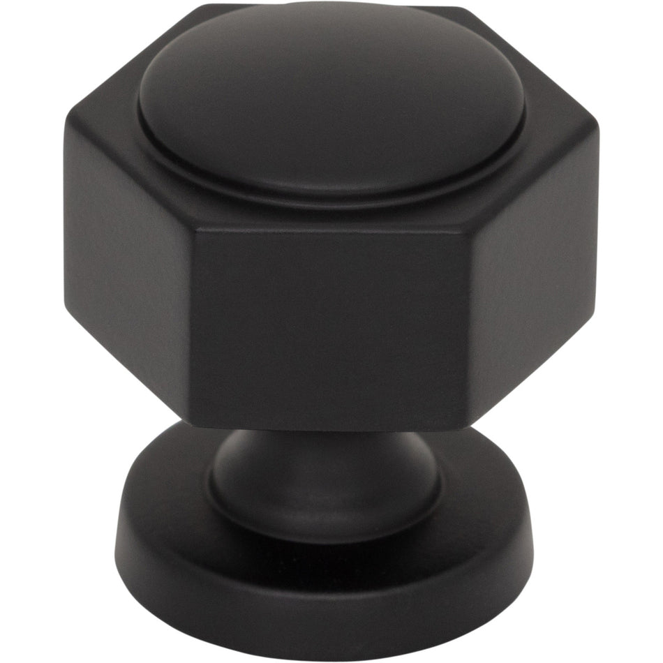 Top Knobs TK3320BLK: 1-1/4" Stanmore Hexagon Cabinet Knob - Flat Black